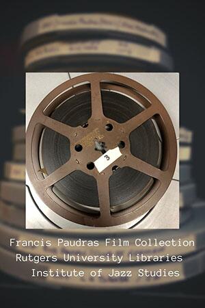 Image of a film reel as part of the flyer for the Paudras Collection