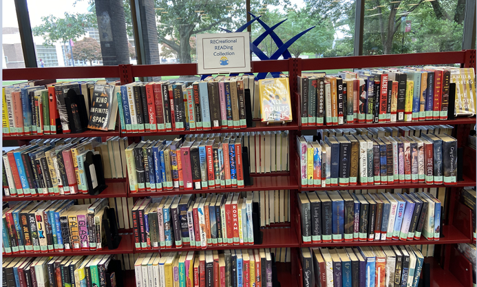 The recreational reading collection at the Carr Library