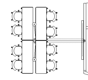 Blueprint showing tables and chairs