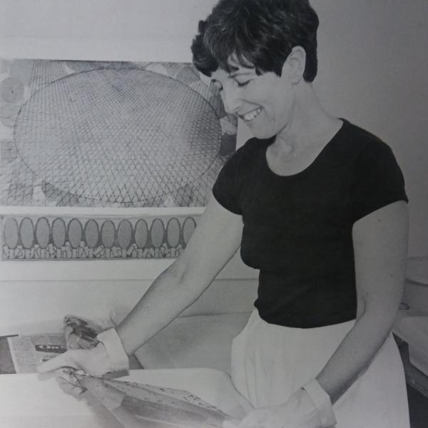 Black and white photo of Judith Brodsky