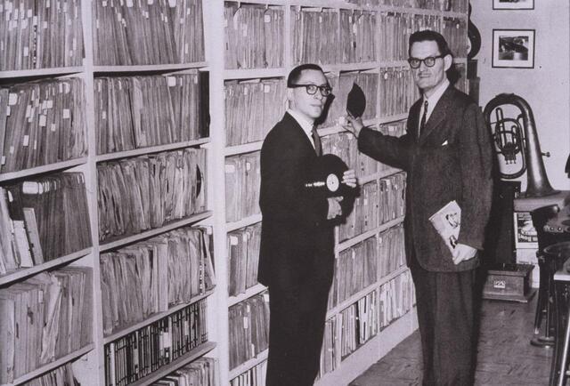 Sheldon Harris and Marshall Stearns at the Institute, late 1950s