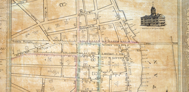 Historic map of downtown New Brunswick