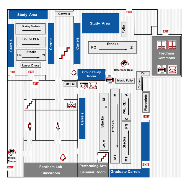 Map of the Douglass library ground floor