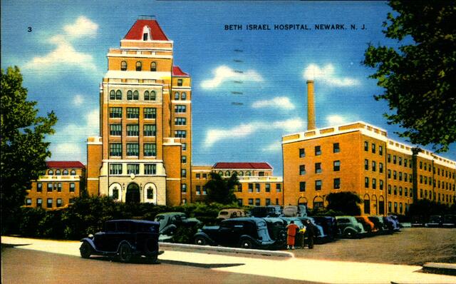 Postcard of Newark Beth Israel Hospital, ca. 1920s