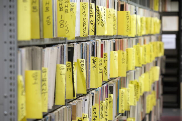 Shelves of recordings at IJS