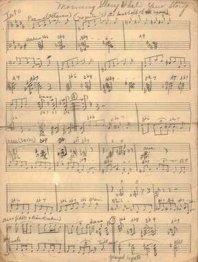 Manuscript score of What's the Story Morning Glory by Mary Lou Williams