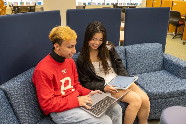 Students studying in the Chang Library