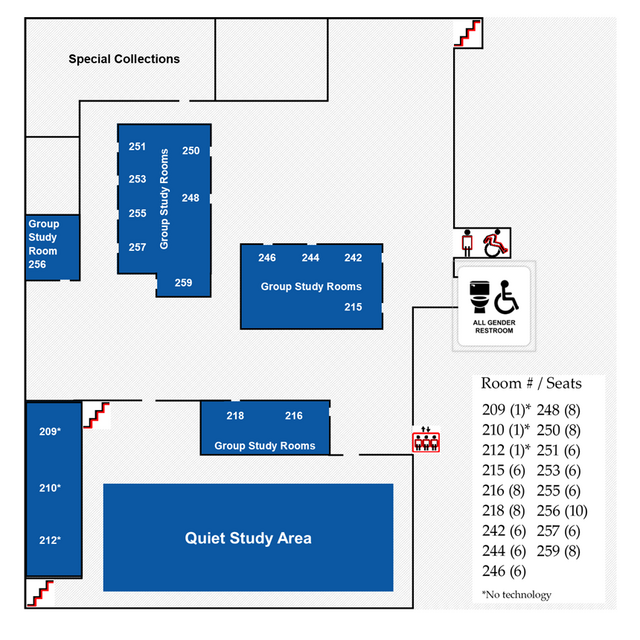 Robeson Library upper level map