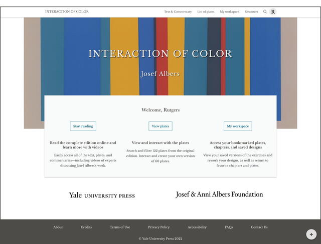 Interaction of Color Complete Digital Edition website.