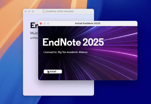 Installer: click the install button