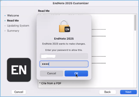 Installer: add password