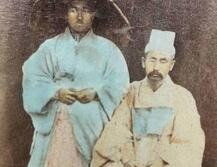 Historic photograph of two east Asian people