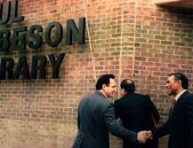 Paul Robeson, Jr. at the the naming ceremony of the Rutgers–Camden Library in honor of his father on February 25, 1991