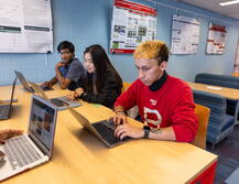 Students studying in the library of science and medicine