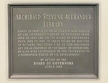 Archibald S. Alexander Library plaque.