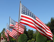 United States flags.