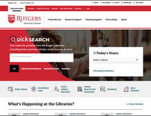 New Rutgers University Libraries Homepage Screenshot